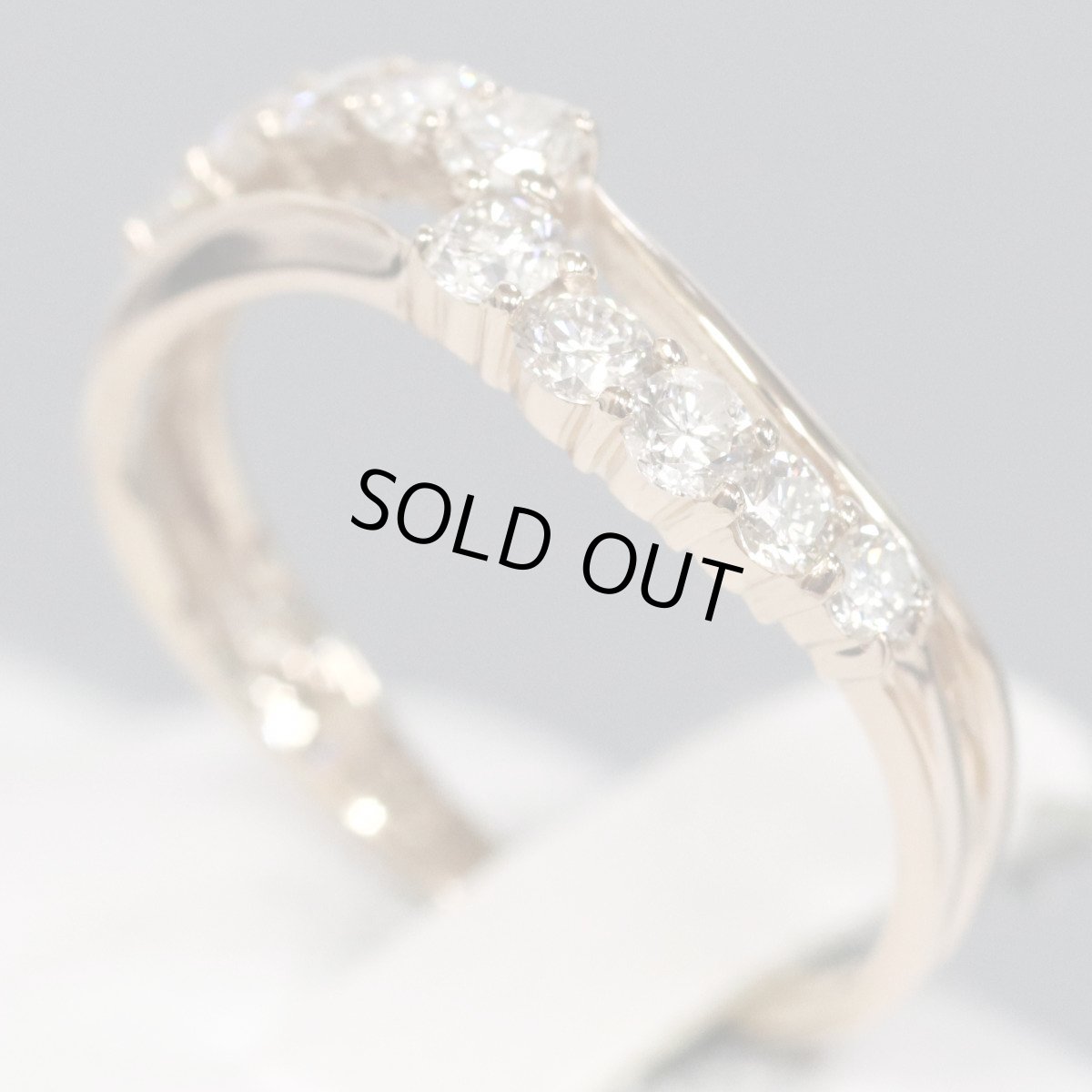 画像1: K18ダイヤモンドリング 0.50 2.1g #11 ピンクゴールド 4月誕生石 (1)