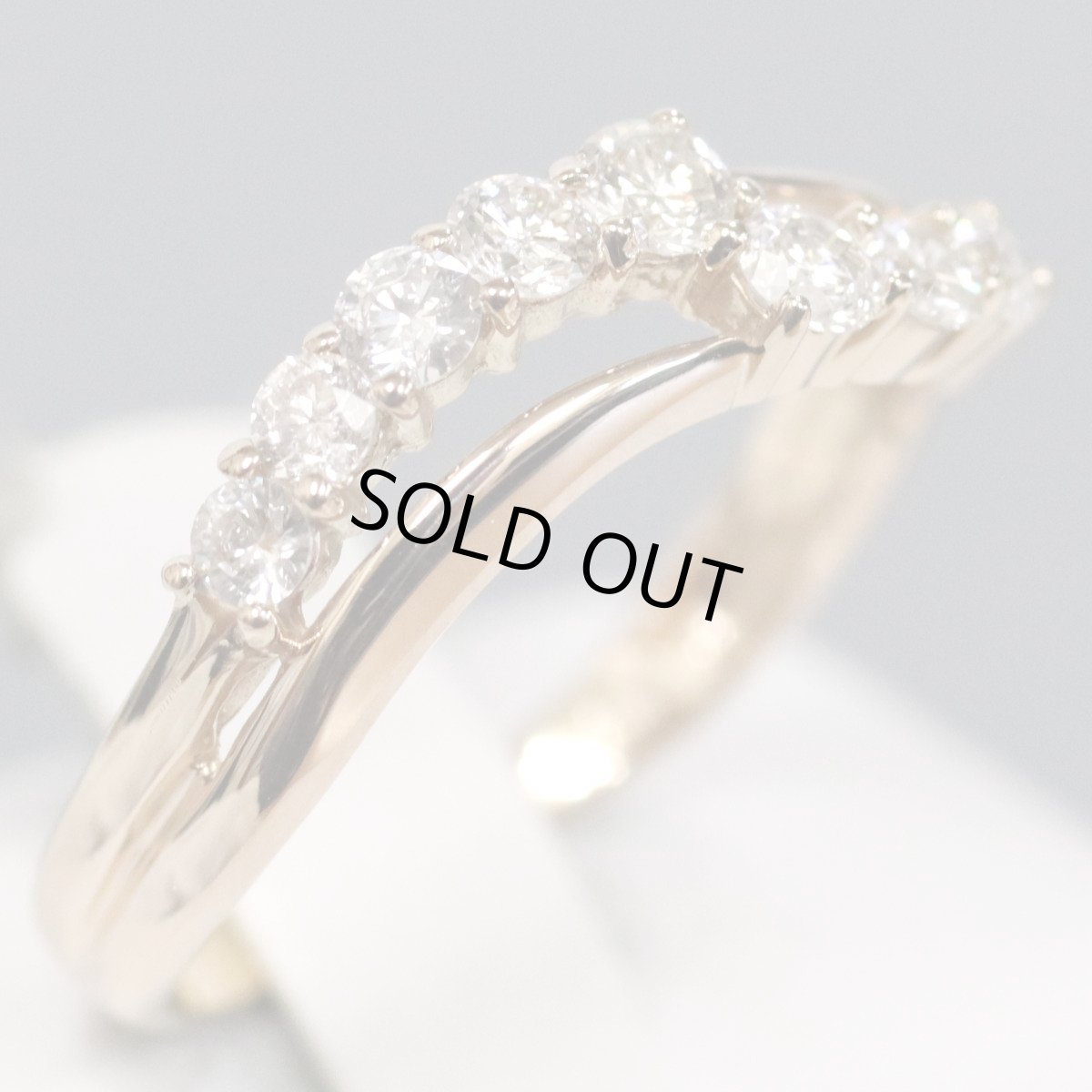 画像2: K18ダイヤモンドリング 0.50 2.1g #11 ピンクゴールド 4月誕生石 (2)