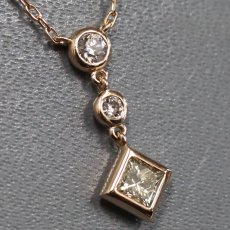 画像1: K18PGダイヤモンドネックレス D0.267 D0.14 2.2g 約40cm (1)