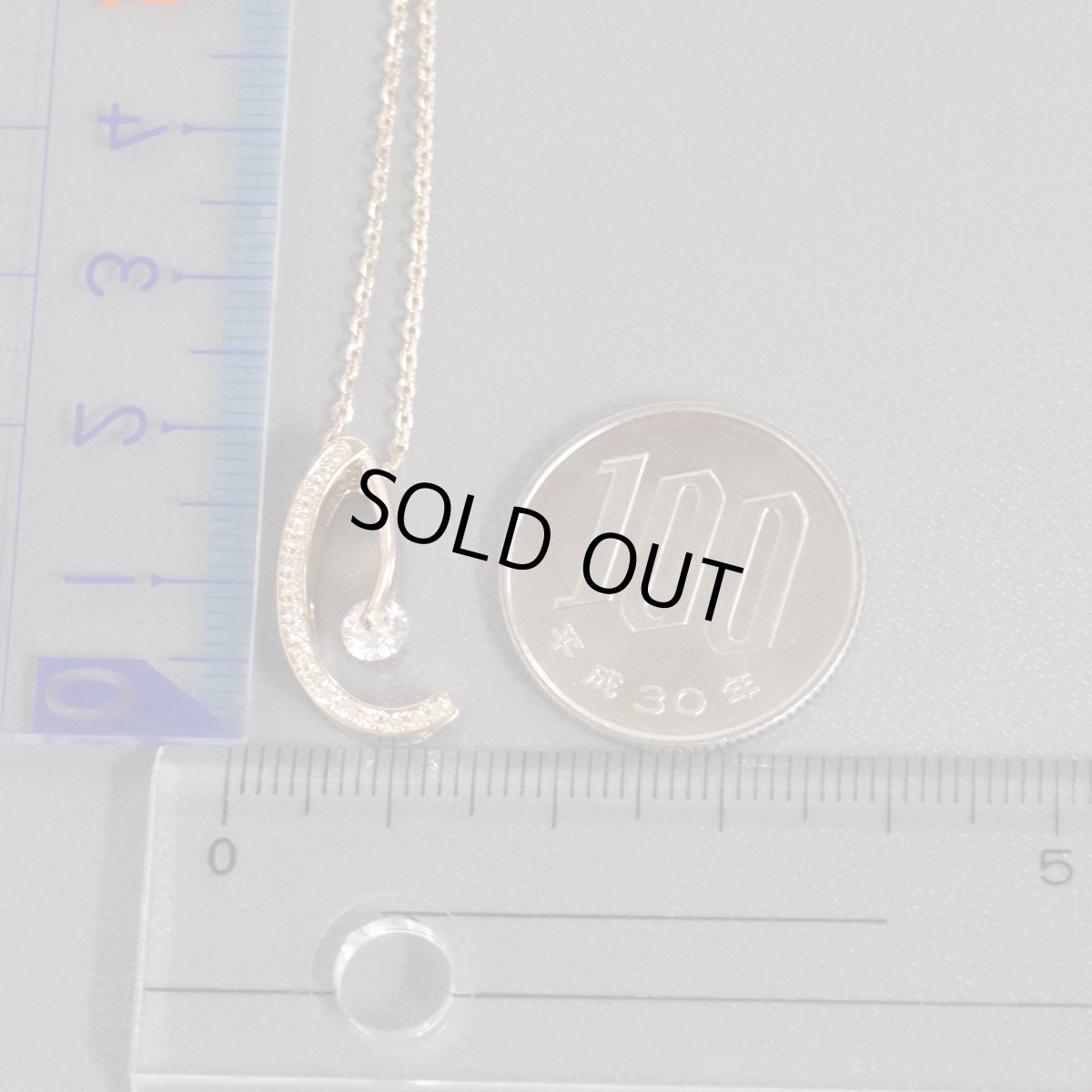 画像10: K18PGビーナスアローカットダイヤモンドペンダント D0.260 D0.087 5.2g AJ付46cm 女神 16本の光の矢 (10)