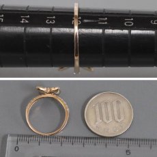 画像7: K18PGダイヤモンドリング リーフモチーフ D0.50 2.8g #12 (7)