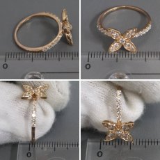 画像8: K18PGダイヤモンドリング リーフモチーフ D0.50 2.8g #12 (8)