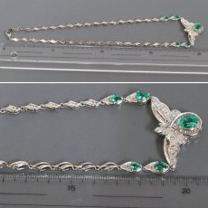 画像8: Pt900/Pt850エメラルドダイヤモンドネックレス E2.29 D1.44 30.5g 38cm (8)