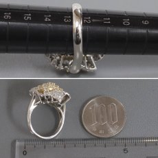 画像8: Pt900/K18ダイヤモンドリング フラワーモチーフ D2.30 13.7g #12.5 (8)