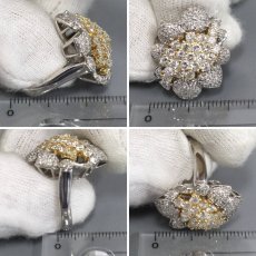 画像9: Pt900/K18ダイヤモンドリング フラワーモチーフ D2.30 13.7g #12.5 (9)