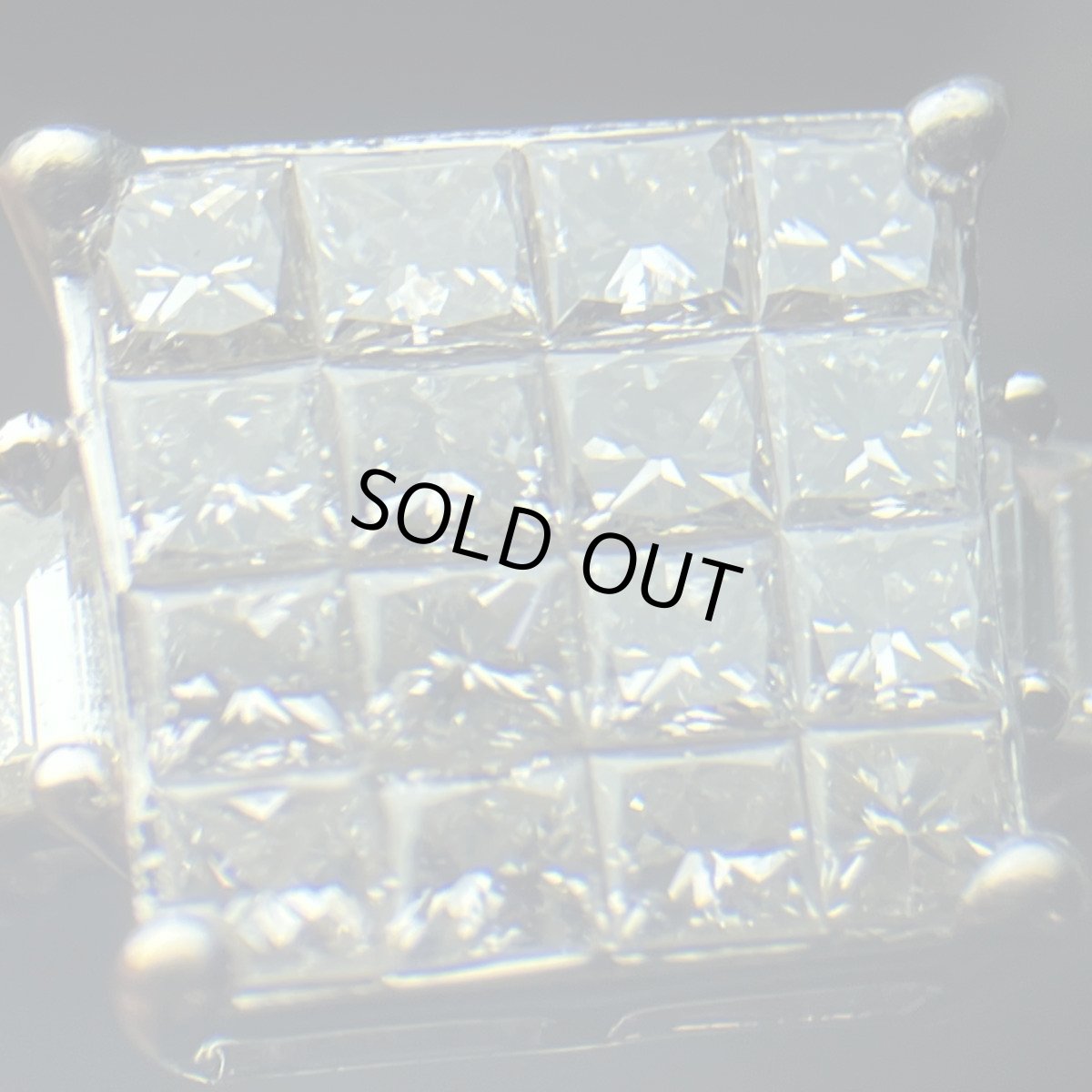 画像4: K18WGダイヤモンドリング プリンセスカット D0.55 2.3g #17.5 (4)