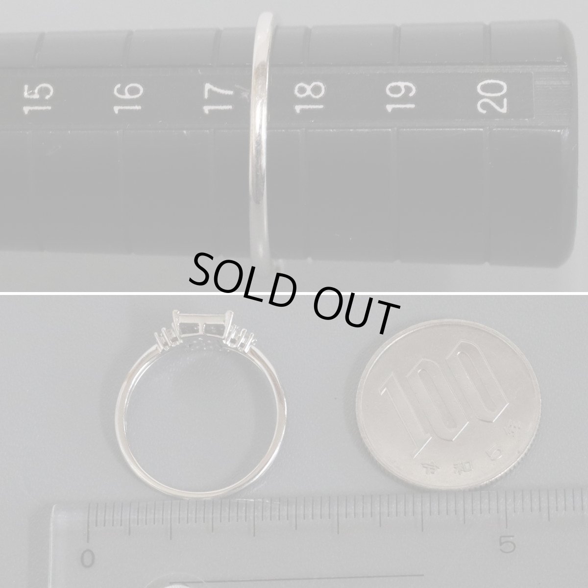 画像8: K18WGダイヤモンドリング プリンセスカット D0.55 2.3g #17.5 (8)