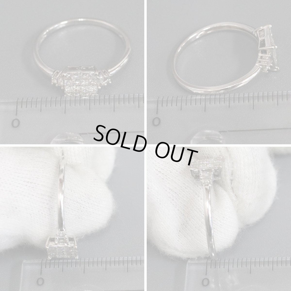 画像9: K18WGダイヤモンドリング プリンセスカット D0.55 2.3g #17.5 (9)