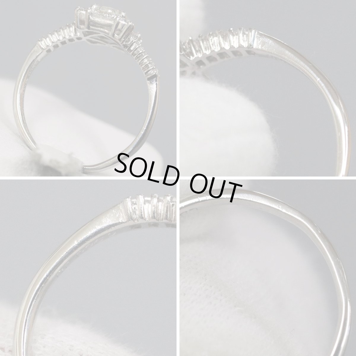 画像5: Pt900ダイヤモンドリング D0.761 D0.81 4.8g #17.5 (5)