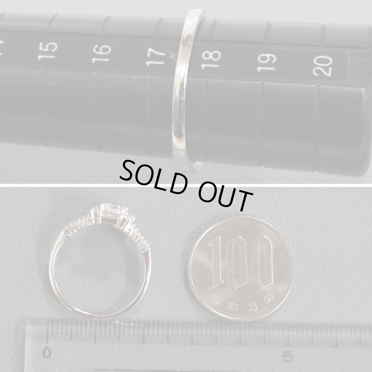 画像8: Pt900ダイヤモンドリング D0.761 D0.81 4.8g #17.5 (8)