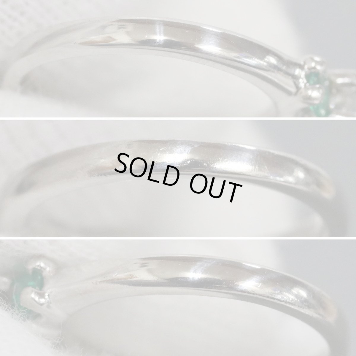 画像5: Pt900エメラルドダイヤモンドリング E0.29 D0.331 4.7g #9.5 (5)