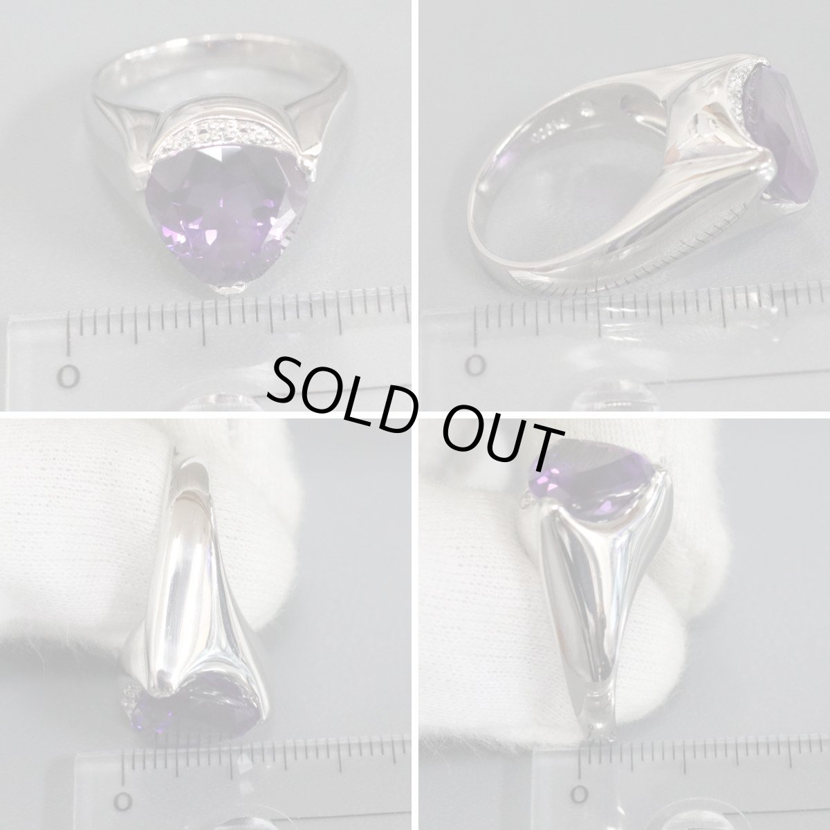 画像8: Pt900アメジストダイヤモンドリング AM5.70 D0.03 13.7g #17 (8)