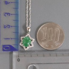 画像10: Pt900/Pt850ヒスイダイヤモンドペンダント ヒスイ1.64 D0.22 5.1g 42cm (10)