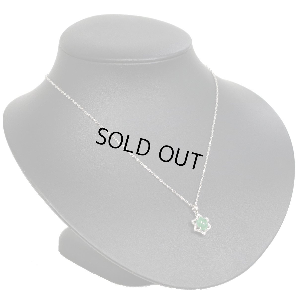 画像6: Pt900/Pt850ヒスイダイヤモンドペンダント ヒスイ1.64 D0.22 5.1g 42cm (6)