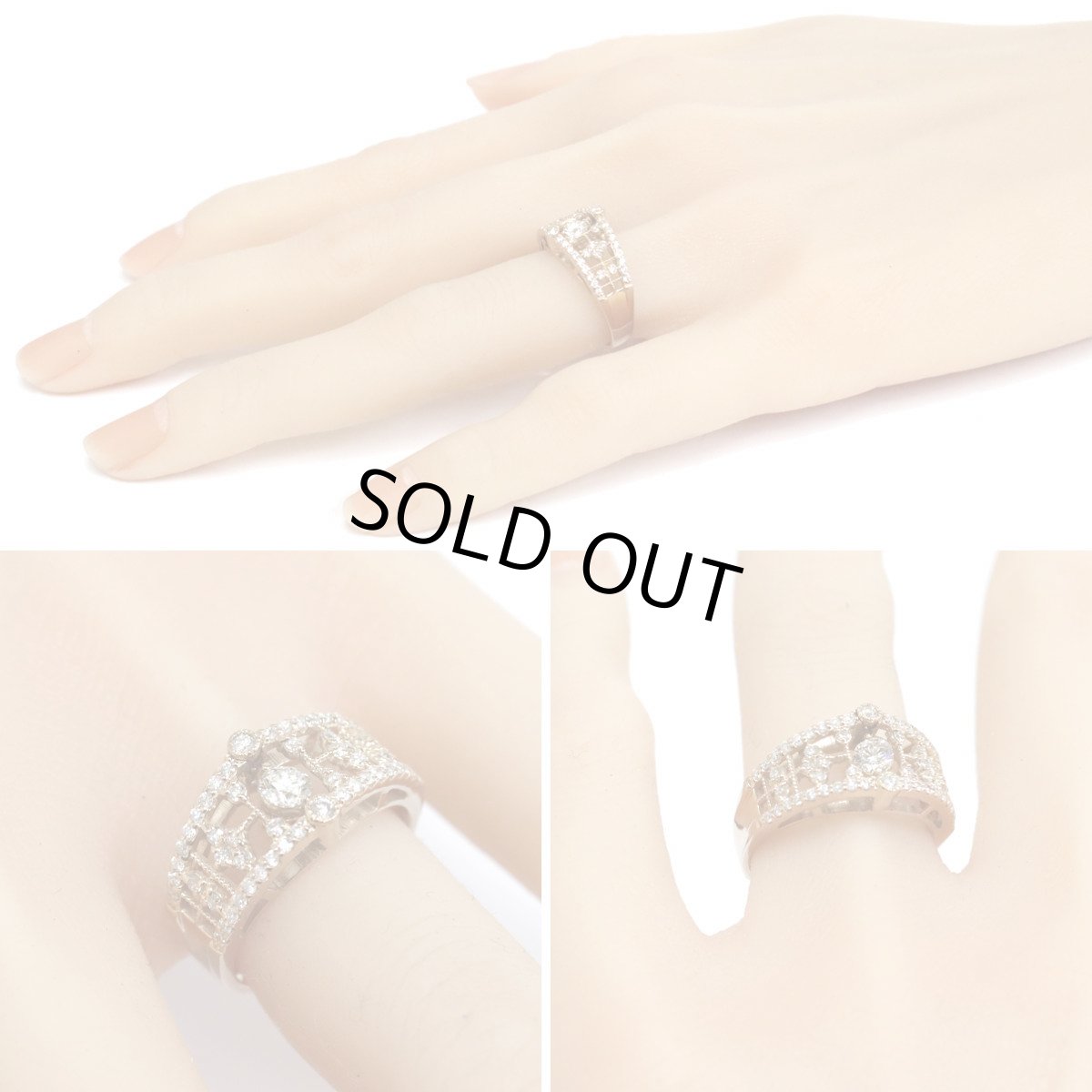 画像10: K18PGダイヤモンドリング D0.40 D0.21 4.6g #12 (10)