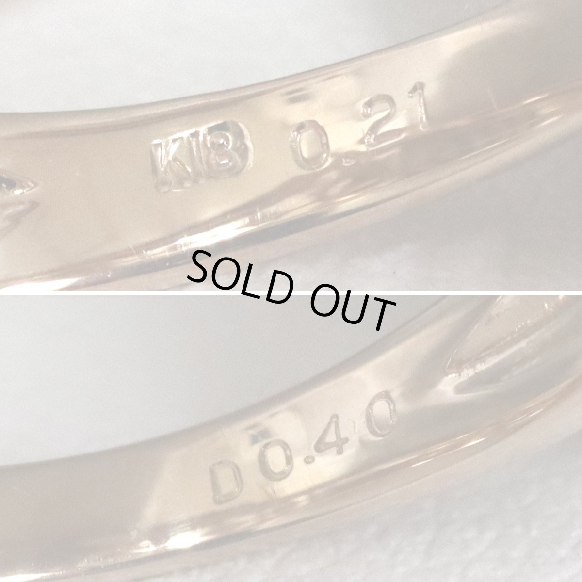 画像7: K18PGダイヤモンドリング D0.40 D0.21 4.6g #12 (7)