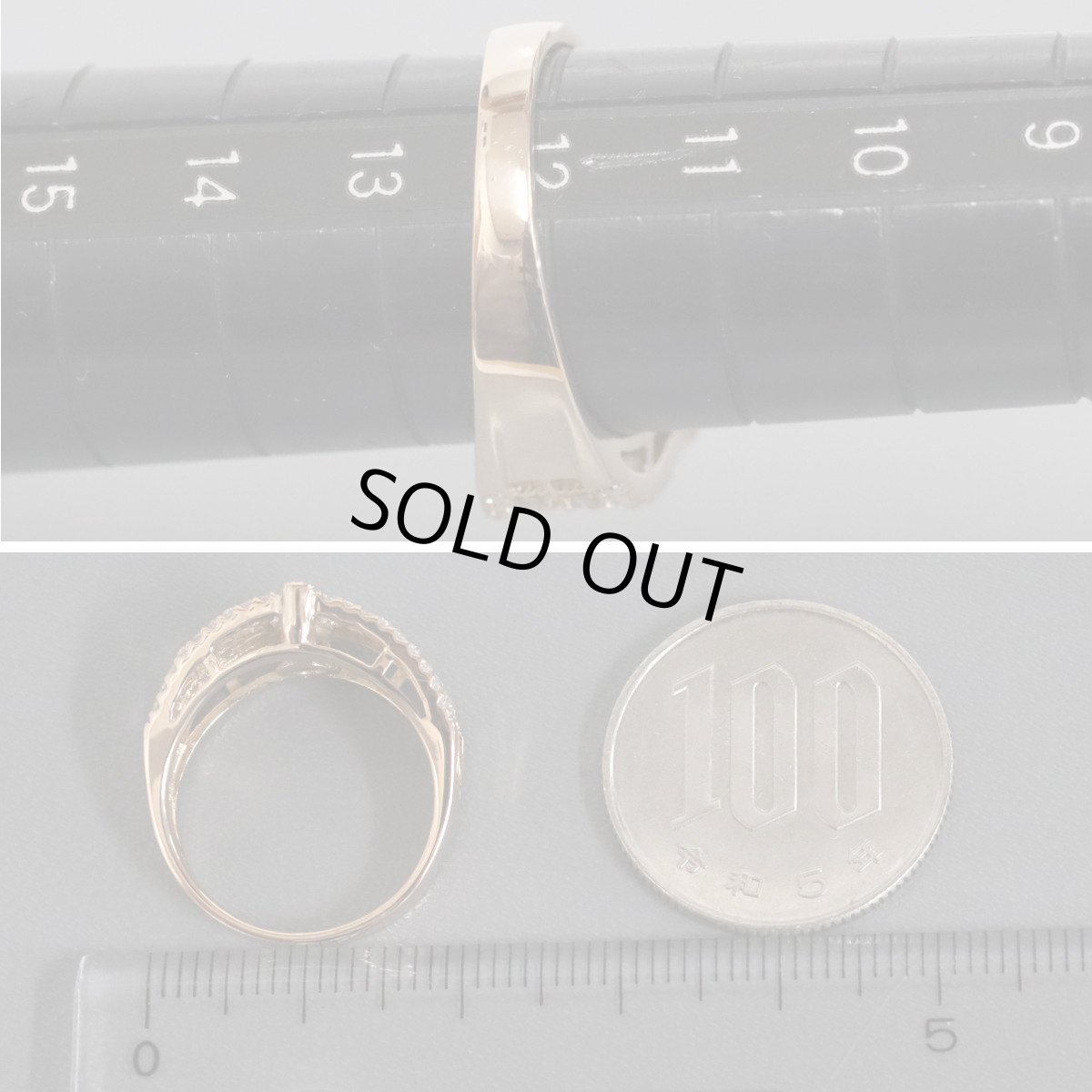 画像8: K18PGダイヤモンドリング D0.40 D0.21 4.6g #12 (8)