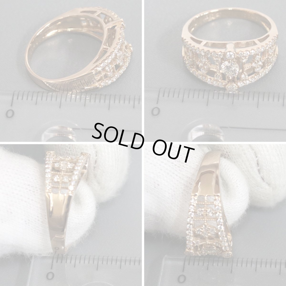 画像9: K18PGダイヤモンドリング D0.40 D0.21 4.6g #12 (9)