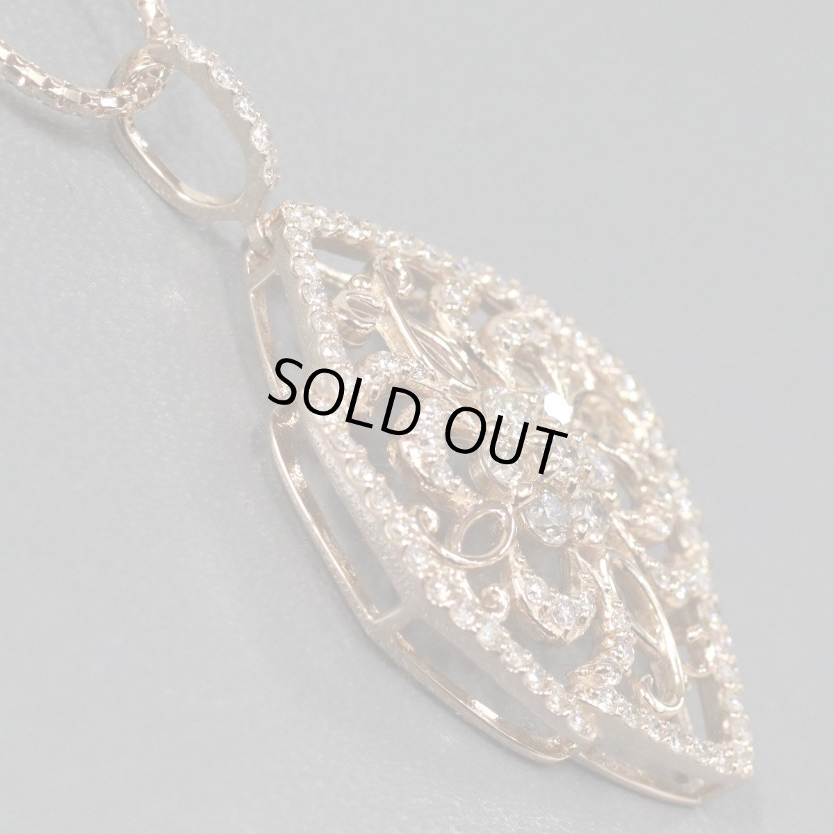 画像2: K18PGダイヤモンドペンダント D1.00 7.9g AJ付50cm (2)