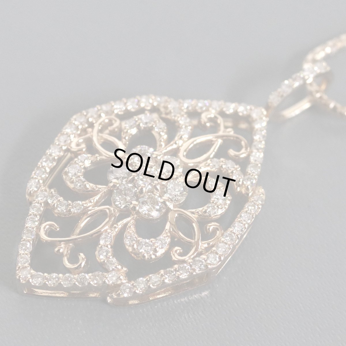 画像3: K18PGダイヤモンドペンダント D1.00 7.9g AJ付50cm (3)