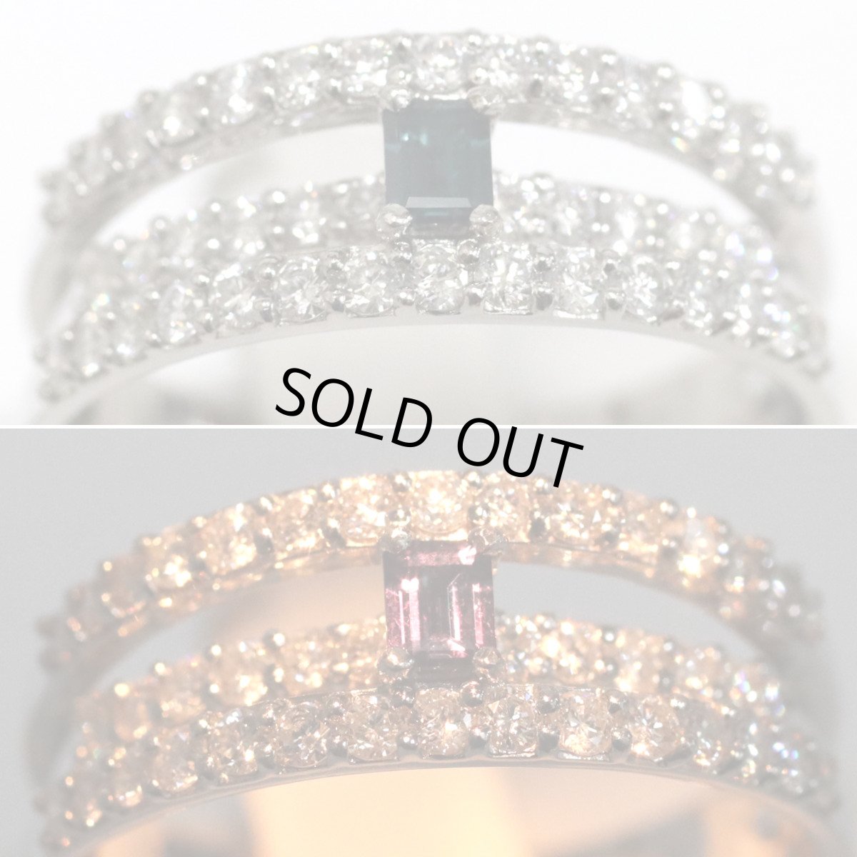 画像4: Pt900アレキサンドライトダイヤモンドリング A0.09 D0.56 4.9g #11 (4)