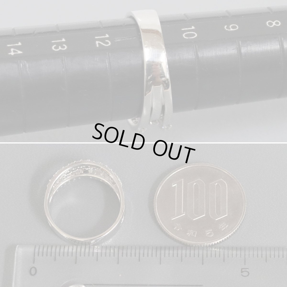 画像8: Pt900アレキサンドライトダイヤモンドリング A0.09 D0.56 4.9g #11 (8)