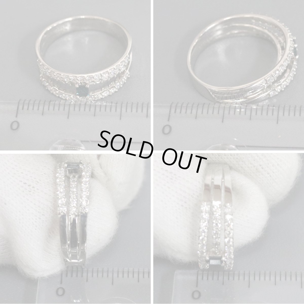 画像9: Pt900アレキサンドライトダイヤモンドリング A0.09 D0.56 4.9g #11 (9)