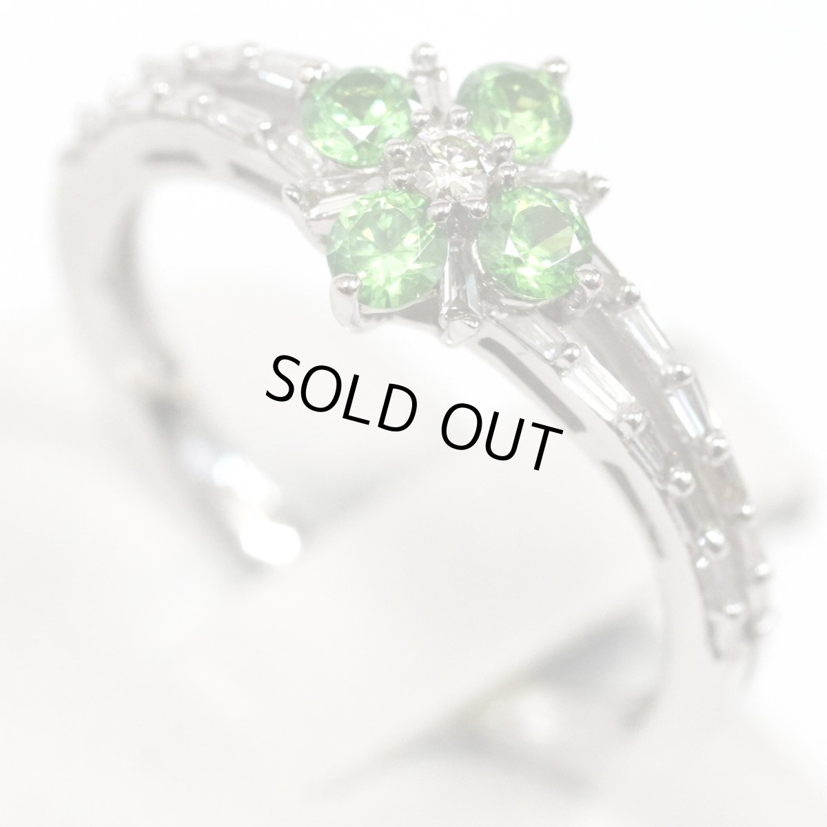 画像3: K18WGデマントイドガーネットダイヤモンドリング DG0.30 D0.18 2.9g #15 (3)