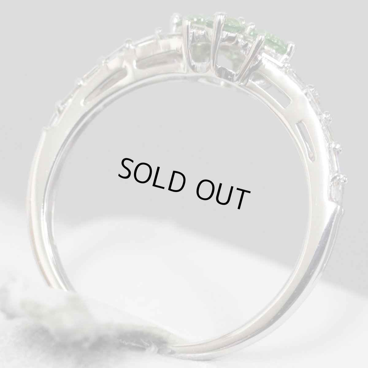 画像4: K18WGデマントイドガーネットダイヤモンドリング DG0.30 D0.18 2.9g #15 (4)