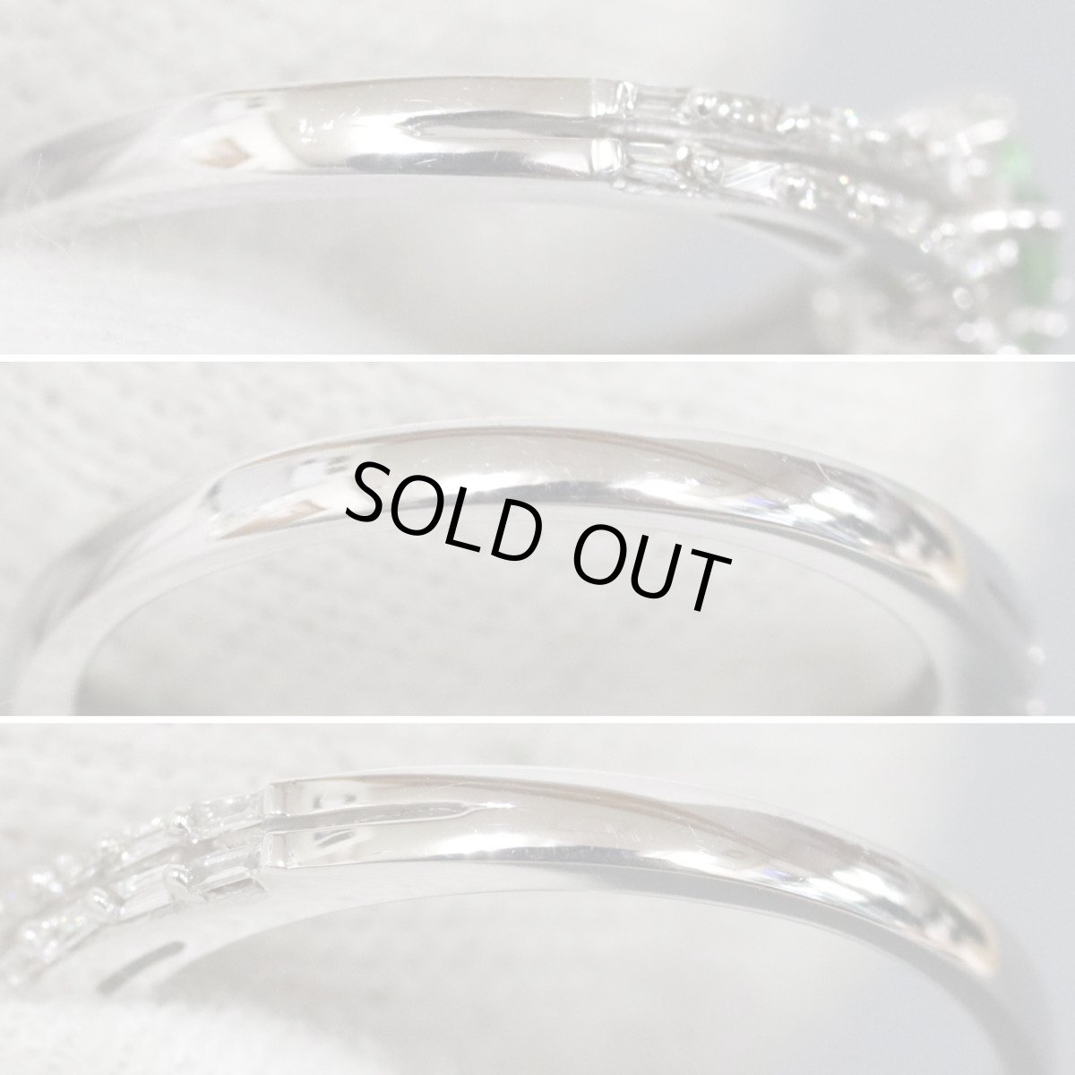 画像5: K18WGデマントイドガーネットダイヤモンドリング DG0.30 D0.18 2.9g #15 (5)