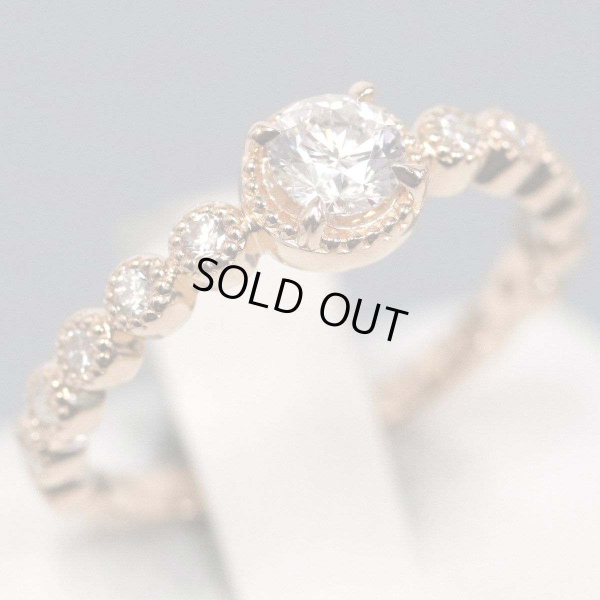 画像1: K18PGダイヤモンドリング D0.282 D0.213 2.4g #9 鑑定書 (1)