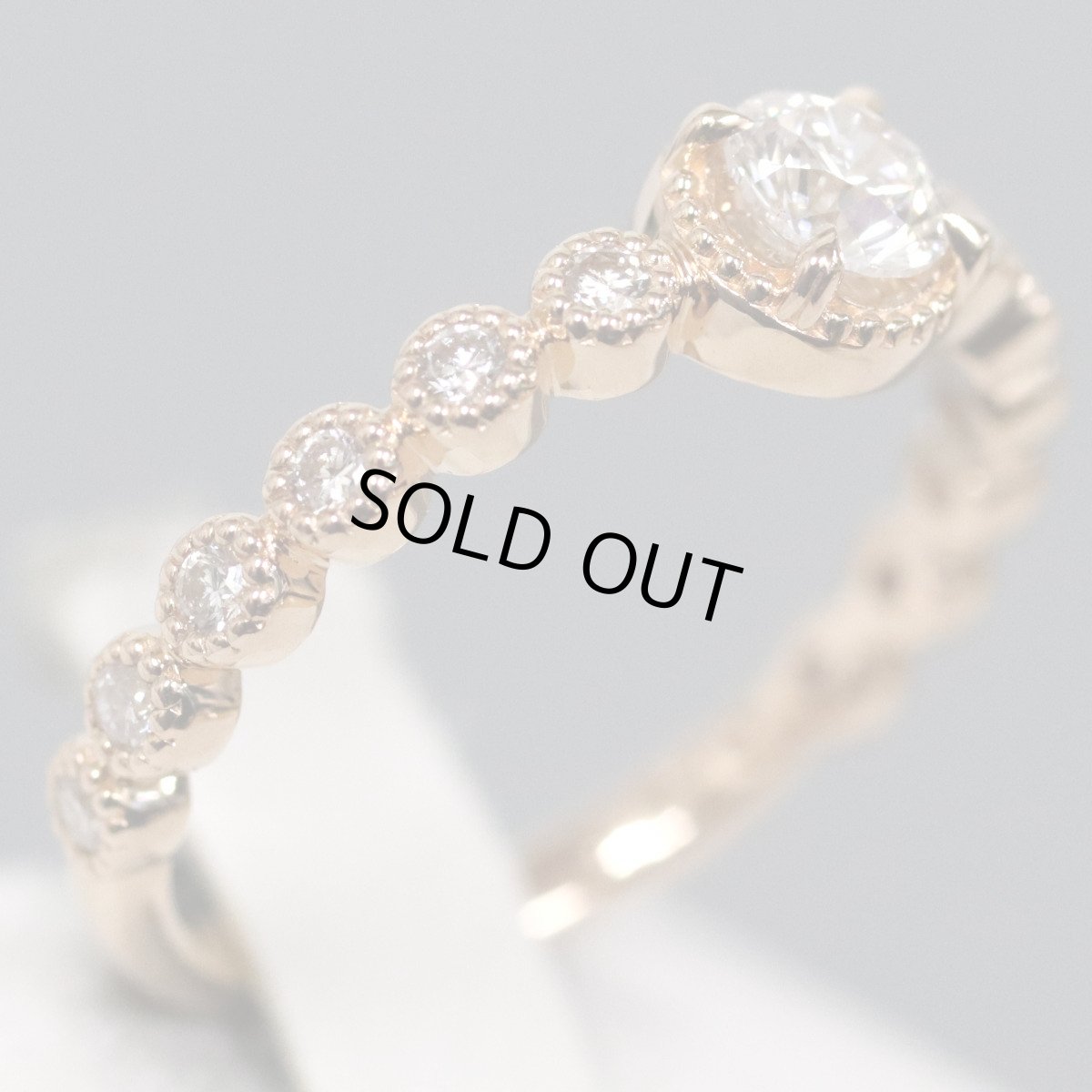 画像2: K18PGダイヤモンドリング D0.282 D0.213 2.4g #9 鑑定書 (2)