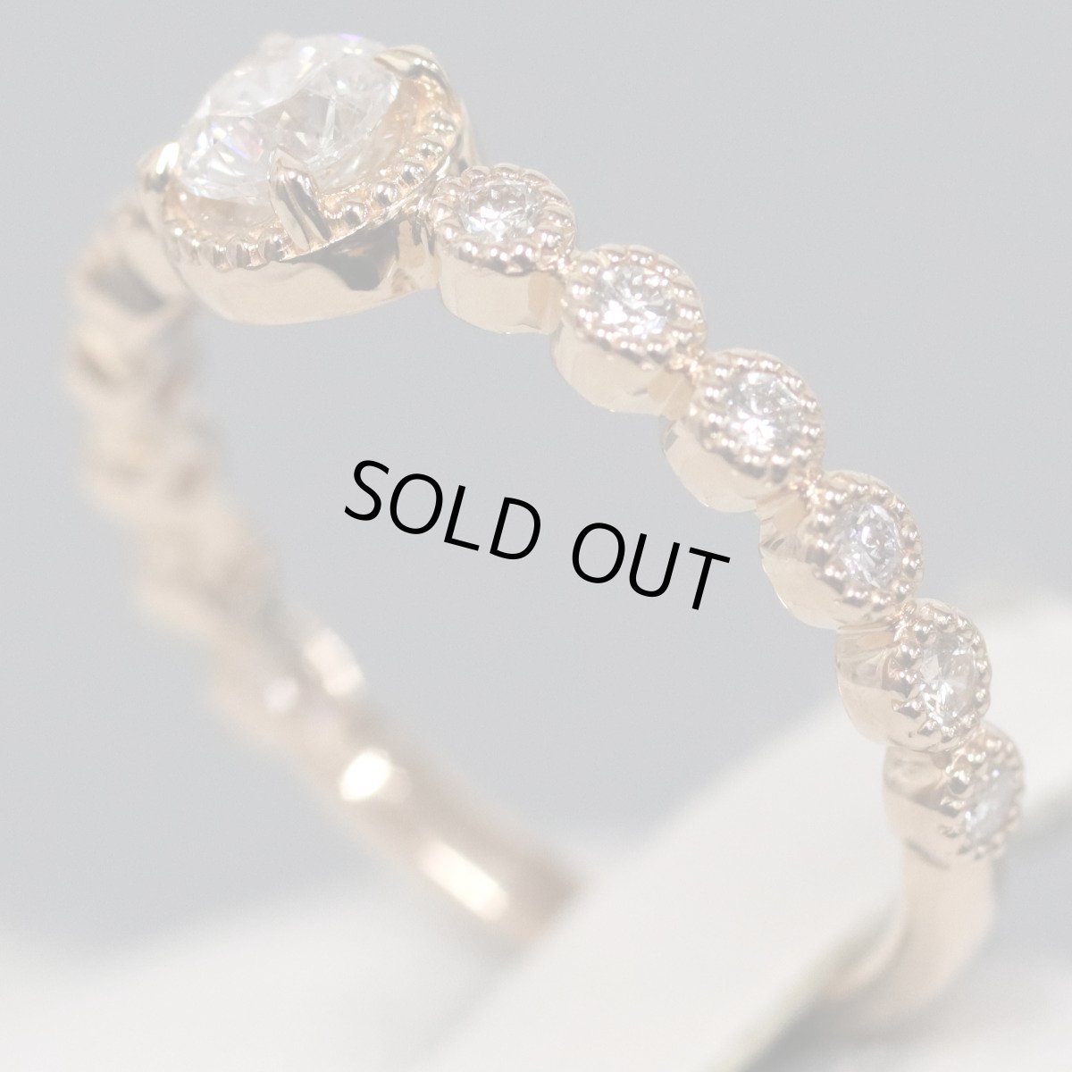 画像3: K18PGダイヤモンドリング D0.282 D0.213 2.4g #9 鑑定書 (3)