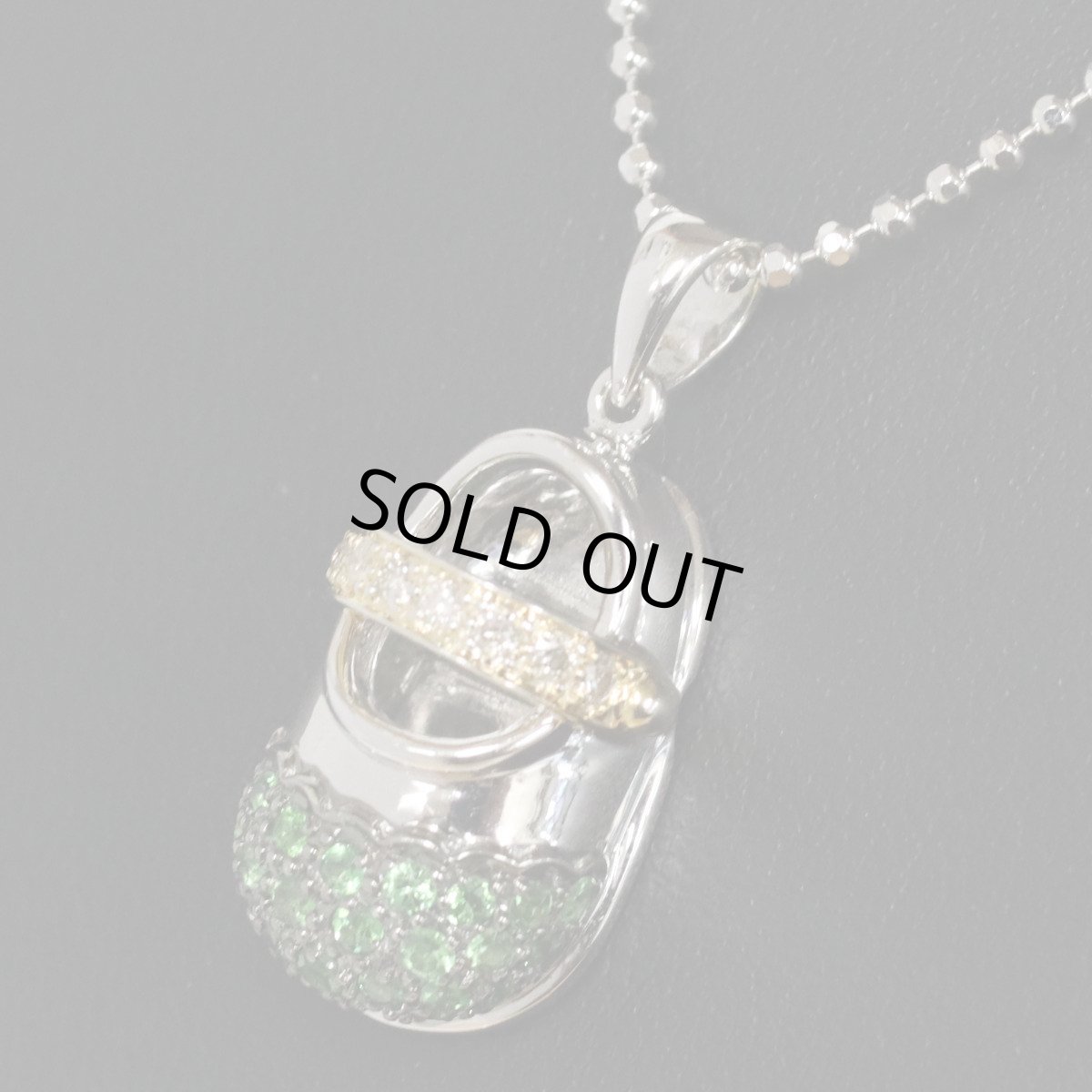 画像8: 18K/750エメラルドダイヤモンドペンダントトップ 靴モチーフ E0.45 D0.11 5.5g (8)