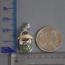 画像9: 18K/750エメラルドダイヤモンドペンダントトップ 靴モチーフ E0.45 D0.11 5.5g (9)