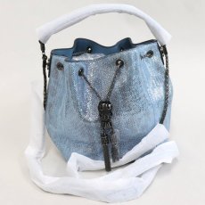 画像1: ブルガリ セルペンティ フォーエバー 2wayバケットバッグ ブルー(291747) (1)