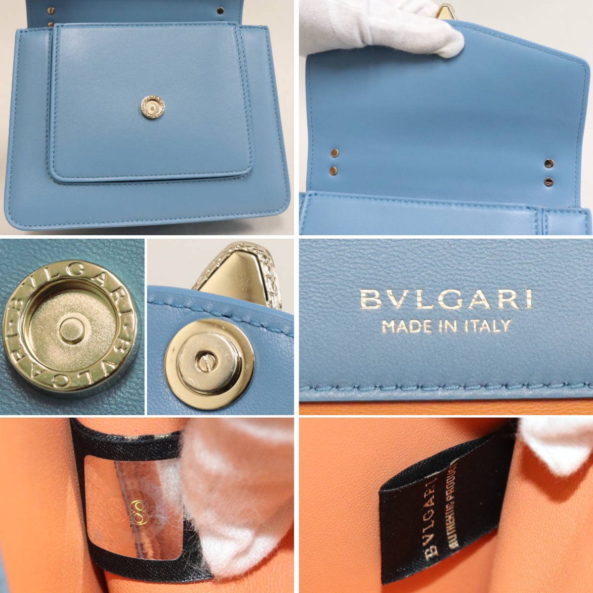 画像8: ブルガリ セルペンティ フォーエバー 2wayクロスボディバッグ ブルー(291469) (8)