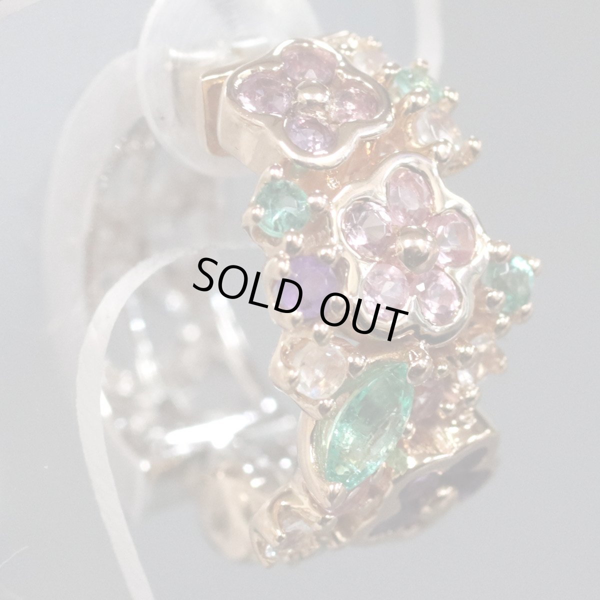 画像5: K18PG/WGマルチカラーストーンピアリング 0.10 E0.08 SP0.10 S0.08 M0.07 D0.05 6.8g (5)