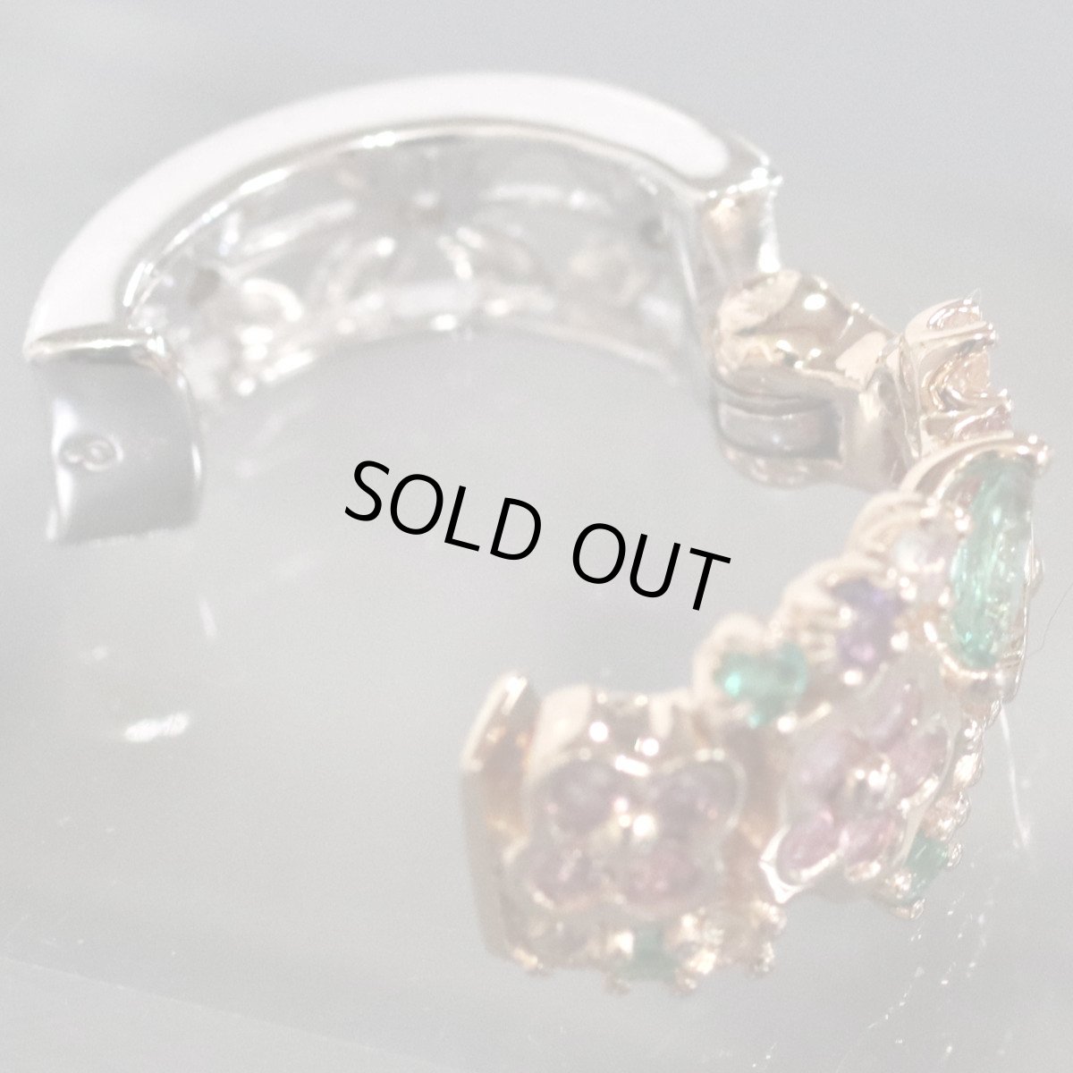 画像7: K18PG/WGマルチカラーストーンピアリング 0.10 E0.08 SP0.10 S0.08 M0.07 D0.05 6.8g (7)