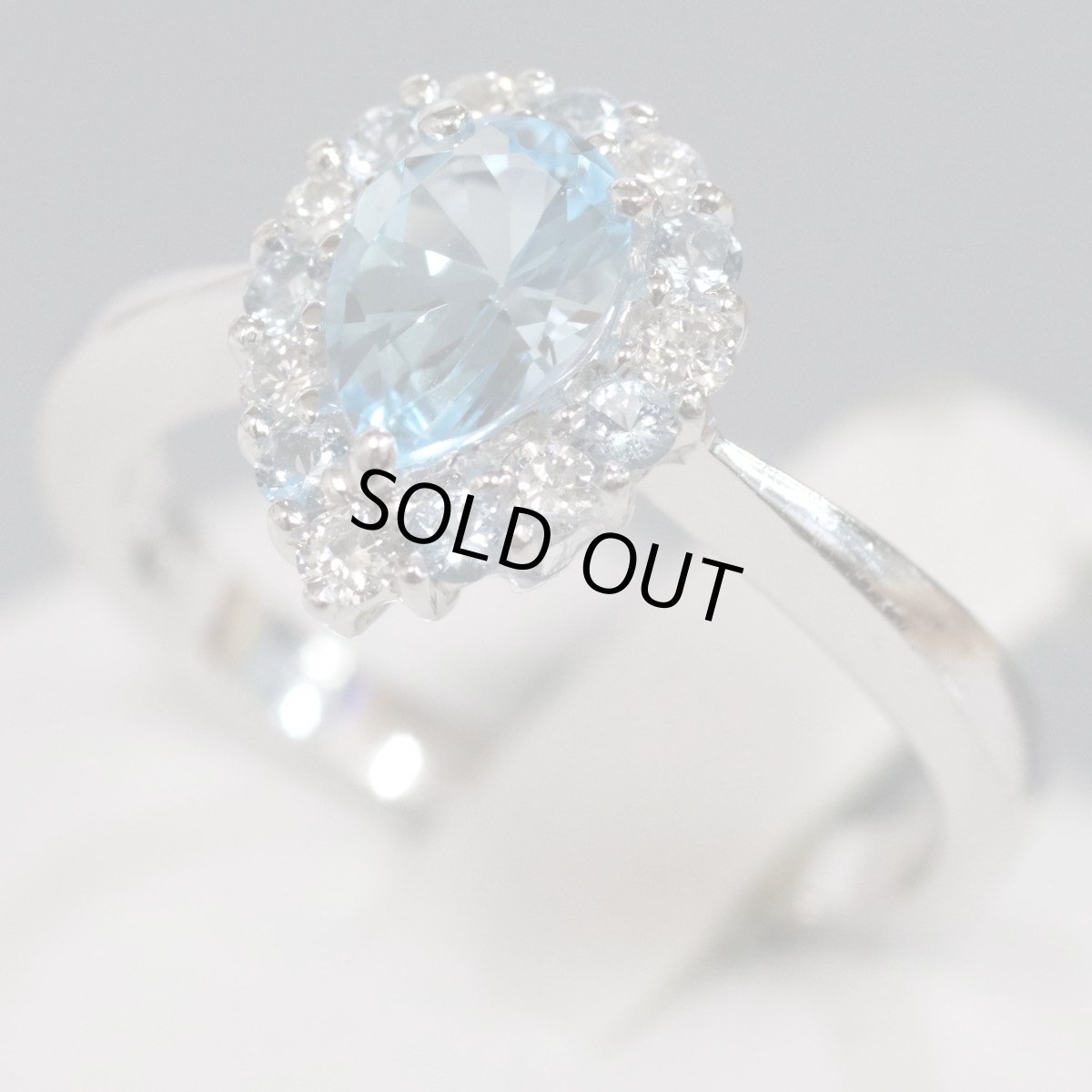 画像1: K18WGブルートパーズダイヤモンドリング BT0.83 D0.14 3.9g #11 (1)