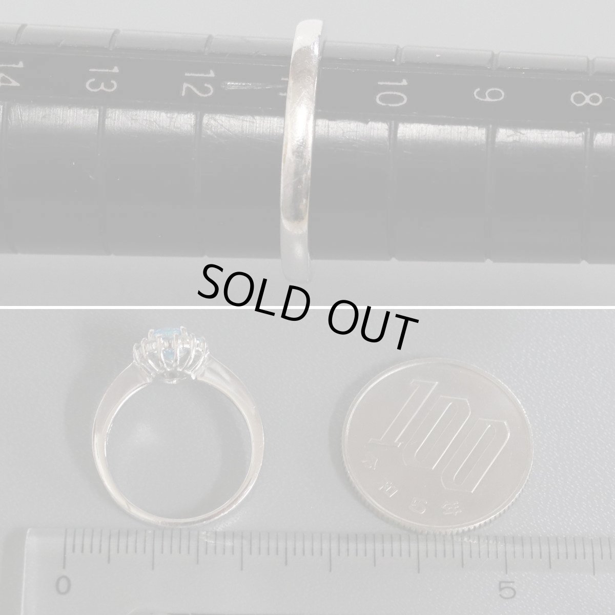 画像8: K18WGブルートパーズダイヤモンドリング BT0.83 D0.14 3.9g #11 (8)