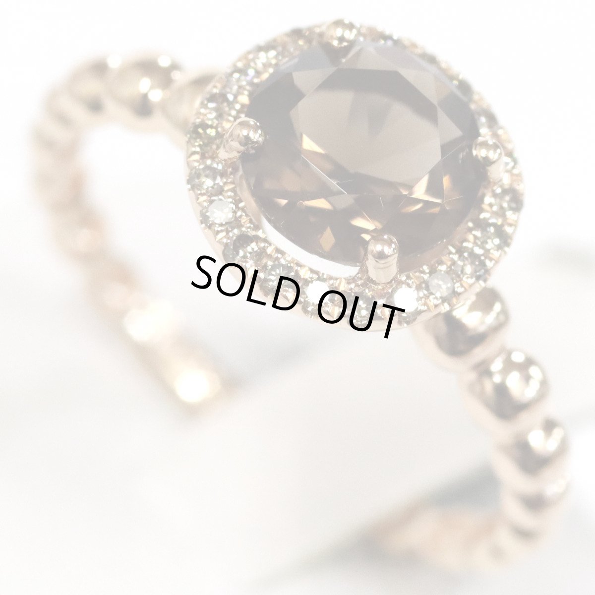 画像3: K18PGスモーキークォーツブラウンダイヤモンドリング 1.02 D0.12 2.3g #12 ソーティング (3)