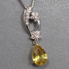 画像1: K18WG/YGスフェーンダイヤモンドペンダント スフェーン1.85 D0.19 4.0g AJ付45cm (1)