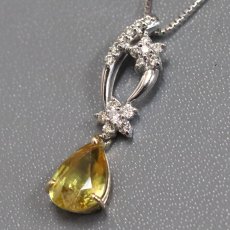 画像2: K18WG/YGスフェーンダイヤモンドペンダント スフェーン1.85 D0.19 4.0g AJ付45cm (2)