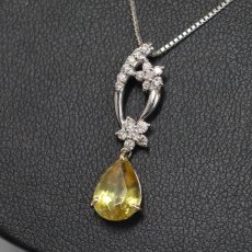 画像7: K18WG/YGスフェーンダイヤモンドペンダント スフェーン1.85 D0.19 4.0g AJ付45cm (7)