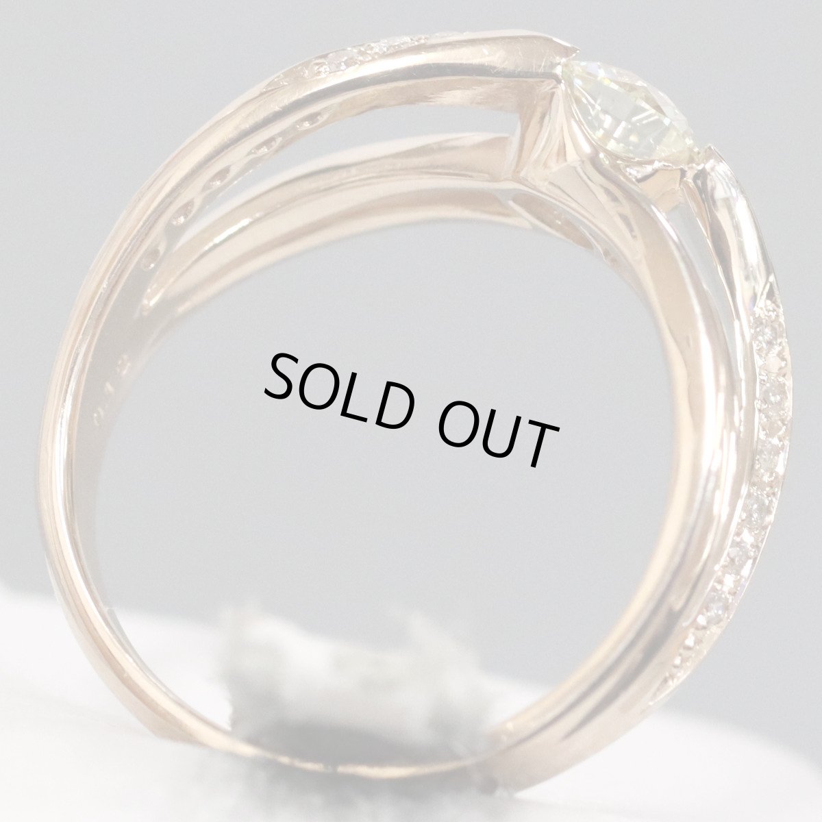 画像4: K18PGダイヤモンドリング D0.546 D0.12 4.1g #11 鑑定書 3EX (4)