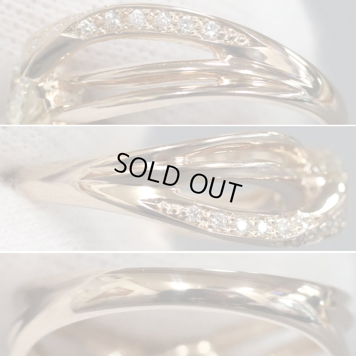 画像5: K18PGダイヤモンドリング D0.546 D0.12 4.1g #11 鑑定書 3EX (5)