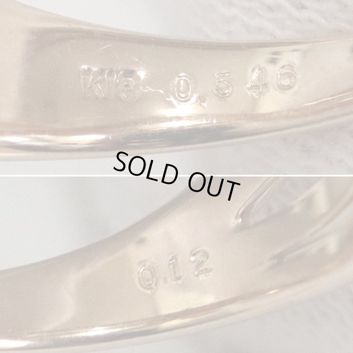 画像6: K18PGダイヤモンドリング D0.546 D0.12 4.1g #11 鑑定書 3EX (6)