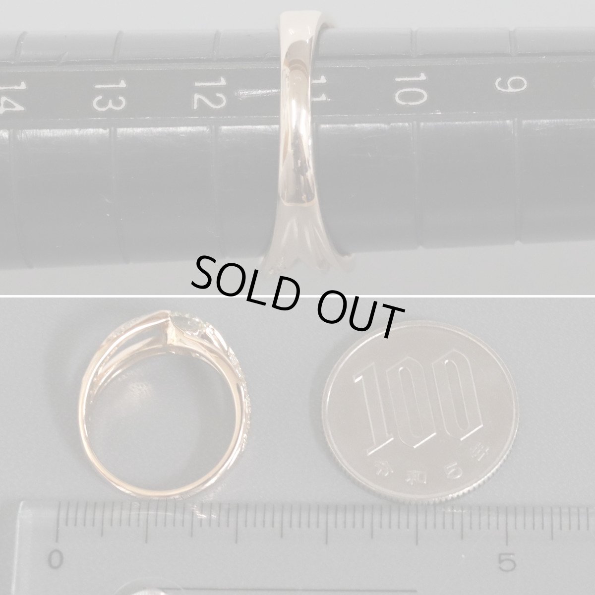 画像7: K18PGダイヤモンドリング D0.546 D0.12 4.1g #11 鑑定書 3EX (7)