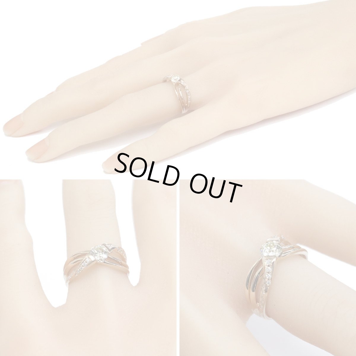 画像9: K18PGダイヤモンドリング D0.546 D0.12 4.1g #11 鑑定書 3EX (9)